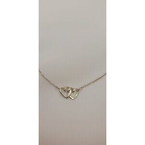 925 sterling silver interlocking double heart 18 inch necklace